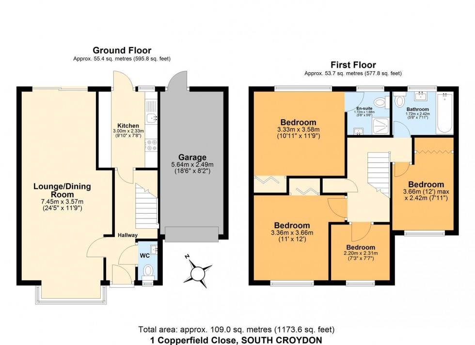 Floorplan for Copperfield Close, South Croydon